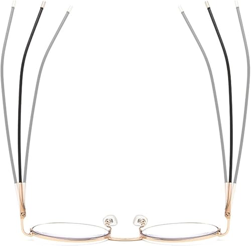 Miniatura 4 de Gafas de lectura con luz azul retro de marco redondo para hombres y mujeres, lector de computadora antifatiga con bisagra de resorte