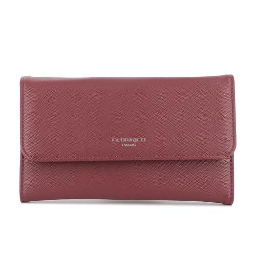 flora & co Portefeuille Femme Rabat Tout-en-Un - Porte-chéquier avec Porte-Cartes et Monnaie 3 en 1 - Compagnon Zippé 3 Volets Grande Capacité Fourre-Tout -...