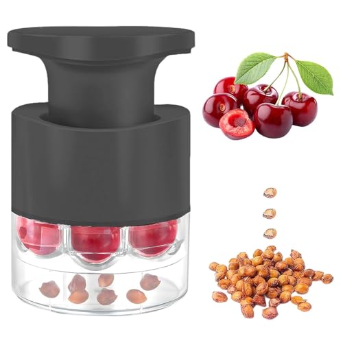 7-Hole Cherry Pitter, 2025 New Quick Push Pull Multiple Cherries Seed Remover Cherry Pitter Tool, Multi-Function Cherry Pitters Core Remover (Black)