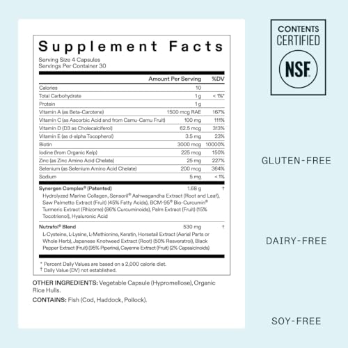 nutrafol women39s hair growth supplements ages 18-44 clinically proven for visibly thicker and stronger hair dermatologist recommended - 1 month supply