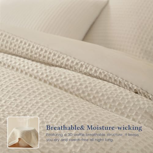 Image of David's Home Summer Waffle Weave Comforter Set, California King Linen