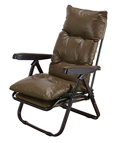 リクライニングアームチェア オットマン ヘッドギア付き ブラウン