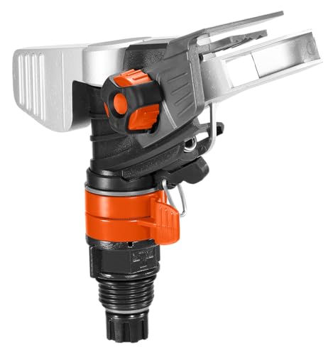 Gardena Premium Impuls-, Kreis- und Sektorenregnerkopf: Großflächenregner für Stativ oder Rohrleitung, Bewässerung großer Flächen bis 490 m²,Wurfweite 5 bis max. 12,5 m (8137-20) Standard