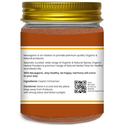 Image of Neuwganic - Natural Ceylon Cinnamon Powder | Pure & Natural Dalchini | Indian Organic Spices | Ideal for Making Cookies /Masala Tea /Desserts | 200 Gm Pack of 3