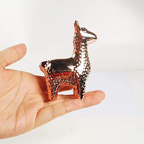 Estatua decorativa pequeña de animal rosa dorado miniatura 3