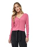 Desires Damen Geisha Rib Strickjacke Pink | Herbst Cardigan Größe S Rippstrickjacke, 4625 Chateau Rose, S