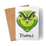 HUMORVOLLE WEIHNACHTSÜBERRASCHUNG - Eine Karte, die den Geist der Weihnacht mit einem Augenzwinkern einfängt. Personalisiere mit einem Namen, um Freunden und Familie eine Freude zu machen mit dieser Weihnachtskarte.