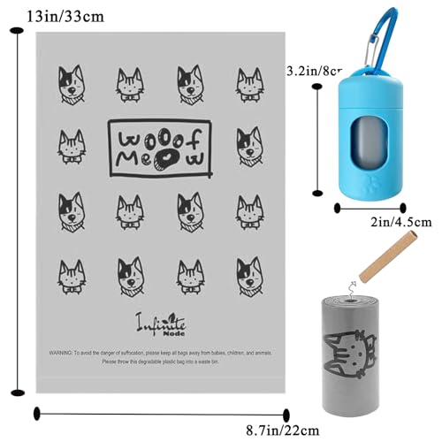 Image of Dog Poop Bag Dispenser for Leash with Snap Clip, Skin-friendly Texture Waste Bag Holder for Dog Walks and Cats, Pets Litter Bag Container, Indoor & Outdoor Use (Blue, 1)
