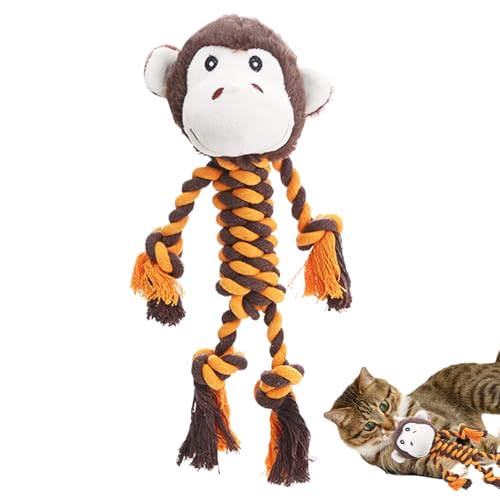 Amesor Giochi da Masticare Resistenti per Cani,Gioco di Arricchimento con Corda e Squeaker per Esercizio Animale,Giochi Interattivi per Cani | per Interni Esterni Giardino Prato Cortile Spiaggia e