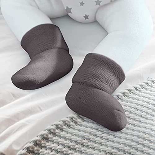 Rising Star Baby Socks For Boys & Baby Girl Infant Newborn Socks 0-6, 6-12 Months - Thick Cotton Terry Cuff Winter Warm Socks Unisex (Gray - 8 Pack) #TOP2