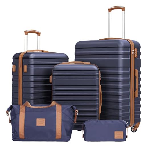 Coolife 3 Piece Hardside Luggage Set