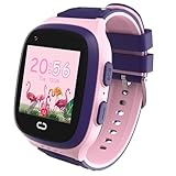4G Kids Smart Watch for Girls Toys with GPS Tracker SIM Card Location Cell Phone SOS Calling Waterproof Voice Chat Touch Screen Alarm Clock for Ages 5-12 Kids Birthday Gifts (Pink)