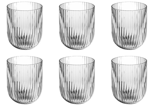 Abode Homewares Mesa Premium Acrylic Drinkware Indoor/Outdoor, Stemless Wine, Clear, 16.2oz, Set of 6