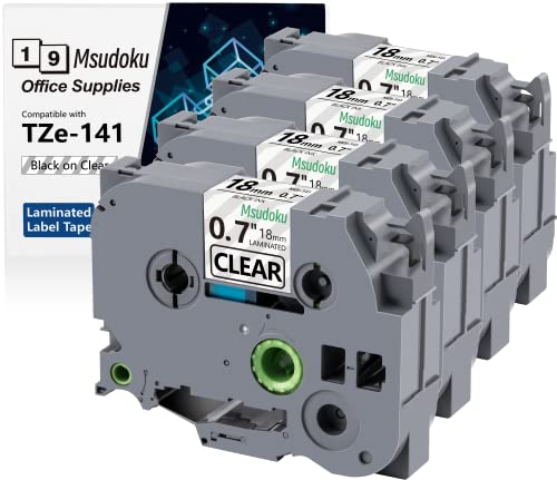 Msudoku ݊ TZe-141 p Brother P-touch TZe141 xe[v TZ 18mm 0.7 ~l[gNAe[v PTD610BT PTD410 PT-P710BT PTD400 PT-P700 PT-E500 x