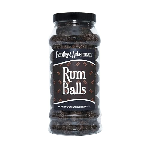 Rum Balls - (600g) Original Retro Chocolate Rum Balls in a Gift Jar By Bentley & Ackermans Sweet Shop.