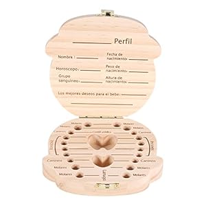 Leylor Tanden Opbergdoos-Melk Tanden Houten Tand Opbergdoos Organizer Voor Kids Baby Save 3-6 JAAR Creatieve Jongen…