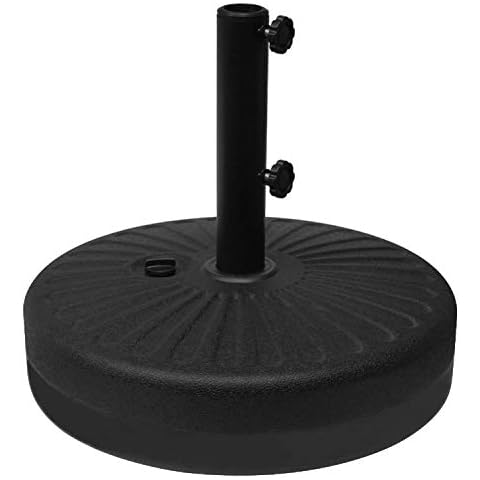 Leisurelife Patio Table Umbrella Stand Base Water Filled, 21" 66-lbs, Plastic, Black Cover