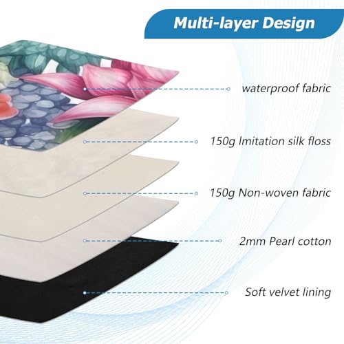 Funda para portátil 13-14 pulgadas con diseño floral acuarela miniatura 4