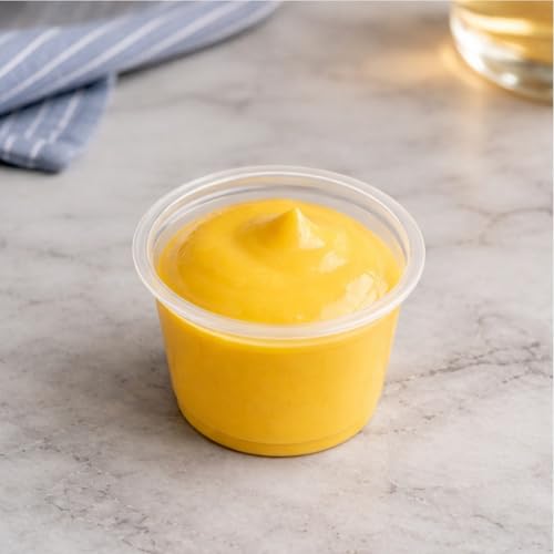 Image of 1 oz Clear Plastic Souffle Cup, BPA Free Portion Cups With Lids, 100 Sets | Perfect for sauces, dressings, condiments, samples, snacks and portion control applications