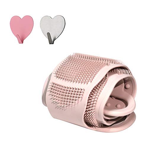 Silicone Back Scrubber For Shower - Body Brush For Bathing - For Back Cleansing And Exfoliating, Back Massage, All Parts Of The Body To Remove Ash And Mud (pink)