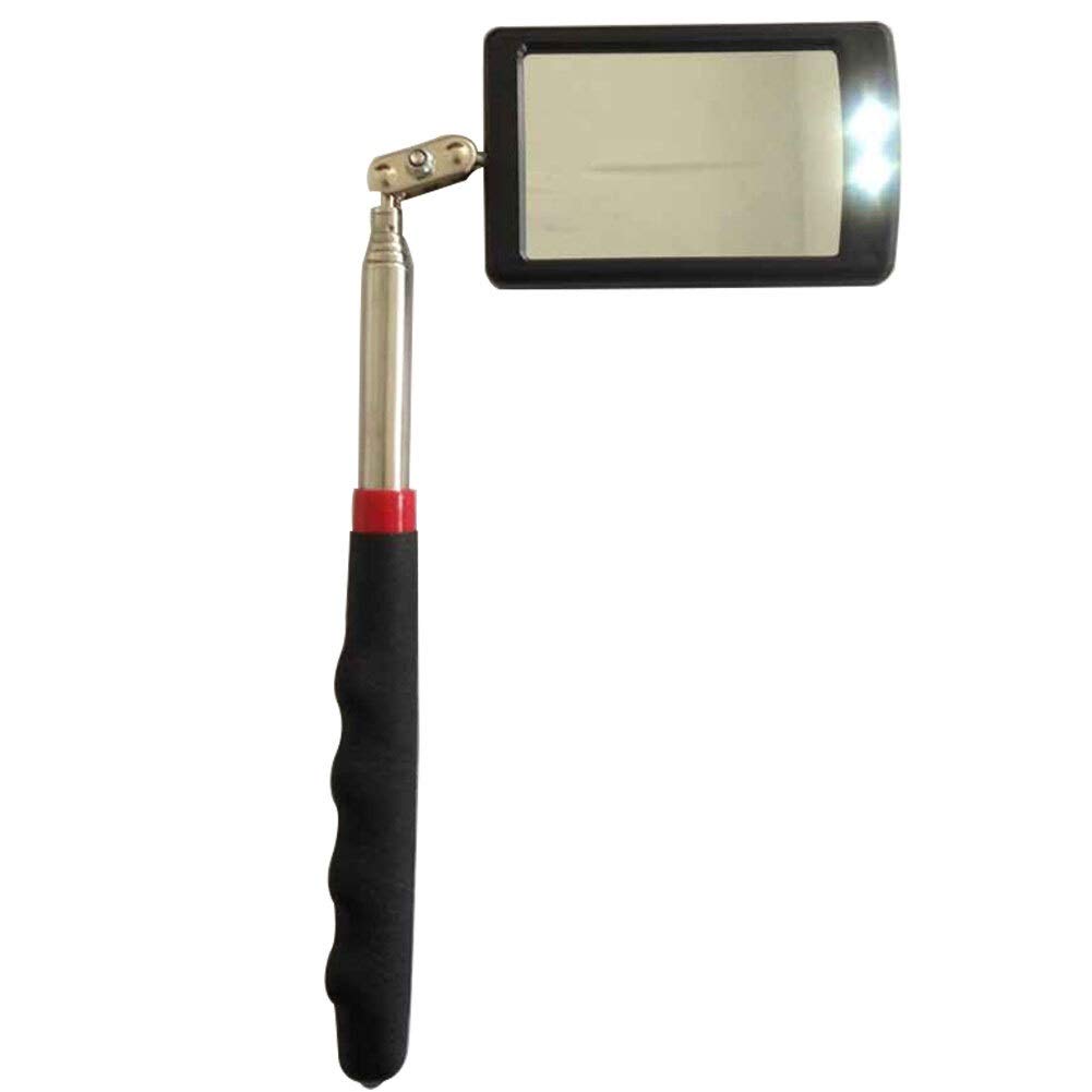 Espejo De Inspección Telescópico para Vehículo, con Luz Led, Antideslizante, para Pared Interior, con Rótula Doble, Giratorio 360 Grados, Herramienta De Detección De Vehículos.