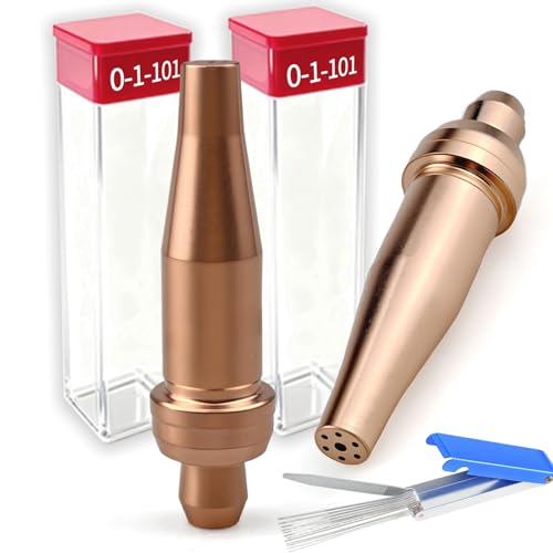 0-1-101 2PK Acetylene Cutting Torch Tips for Victor Cutting Torch Kit with Torch Tip Cleaner Cutting Torch Welding Nozzle 1-101 Serie 0-1-101 1-1-101 2-1-101 3-1-101 for V-Style Heavy Duty Torch Tip