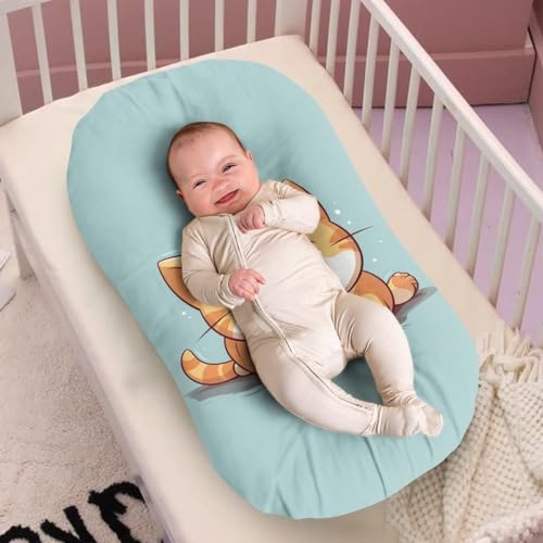 Image of ZOUTAIRONG Cute CatBassinet Sheet Set Compatible with Mika Micky, Baby Delight, Dream On Me Bassinet Mattress, Jersey Knit Ultra Soft Flexible for Baby Boys Girls Blue