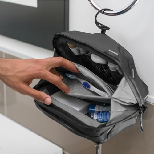 Image of Peak Design Wash Pouch, Coyote, Ocean Edition, Travel Toiletry Bag, Upright or Hanging Dopp Kit with Pockets, Magnetic Toothbrush Pocket, Wide UltraZip Opening, Toiletry Bag for Men and Women