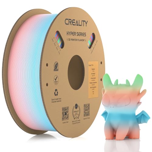 Official Creality Hyper PLA Filament Rainbow 1.75mm, High Speed PLA 30-600mm/s Rapid 3D Printer Filament PLA, Dimensional Accuracy +/-0.02mm, Fit Most FDM 3D Printers，1KG(2.2lbs) Spool SpringLake