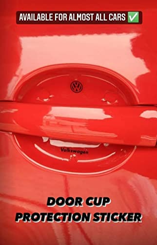 Image of BIG FLAG 3D Gel Finish Car Door Transparent Handle Cup Scratch Guard Sticker Universal for Specific Brand (Pack of 4) (MRDRVAR) (V0LKSWAGN) | Gel type