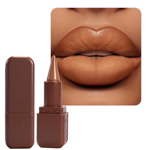 Image of BAISEN DIARY 2-in-1 Gradient Lip Liner and Lipstick Lip Combo Set - Achieve Flawless Contour and Gradual Ombre Effect with Easy-to-Use Crayon Form and Cone Tip (01 Caramel Nude, 1)