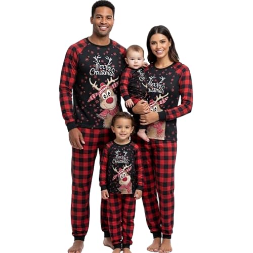 Pijama Navidad Familia Divertido - Pijamas De Navidad para La Familia Invierno Pijama Natal Pareja Elegante Pijamas De Navideños para Hombre Mujer