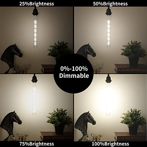 Hxmls Dimmable Led Tubular Bulb T300,T30 Long Tube Edison Light Vintage Filament Bulb12W,100W Equivalent,4000K Daylight White,Clear Glass Cover E26 Medium Base,11.8Inch（4 - Pack.… #TOP3