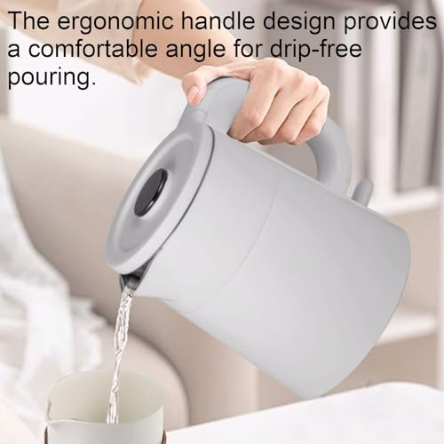 Tetera eléctrica de acero inoxidable blanca para hogar miniatura 6