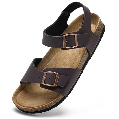 Image of Torotto Womens Sandals with Cork Footbed Open Toe Adjustable Webbing Athletic Slides Sandals for Walking | Beach | Indoor Outdoor