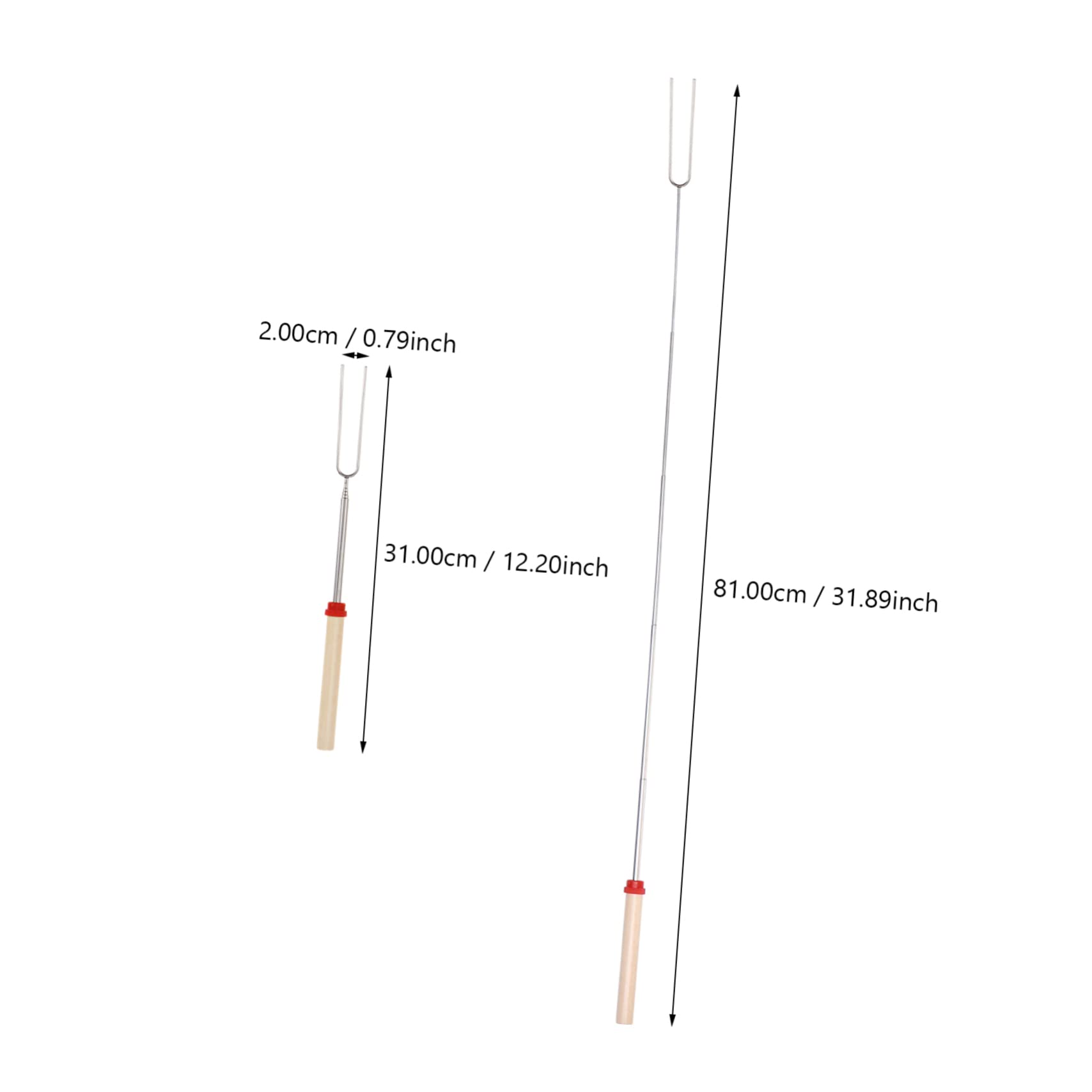 BESPORTBLE 8pcs Retractable Stainless Steel Bbq Forks -type Handle Telescopic Outdoor Bbq Tools