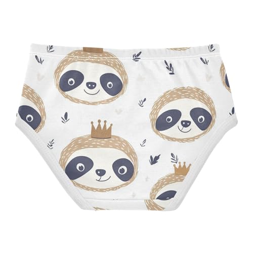 Wusikd Cute Sloths Face Crown Girls' Underwear Cotton Girls Briefs Soft Toddler Underwear 2T2