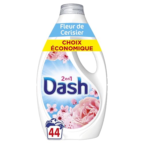 Dash 2En1 Lessive Liquide Fleurs De Cerisier Et Eau De Rose, 44 Lavages, Avec Plus De FraîCheur Lenor, Nettoyage En Profondeur, IdéAle Pour PréTraitement, FabriquéE En France-image