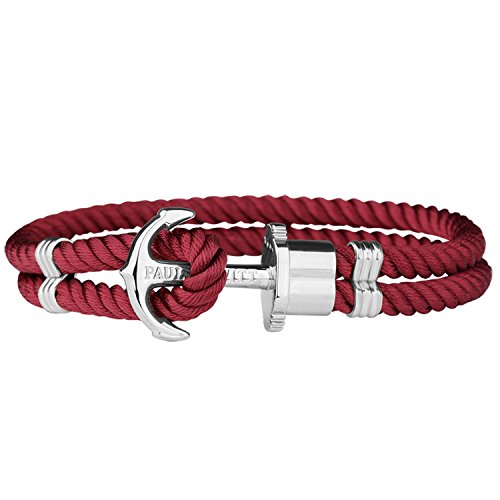 Preisvergleich Produktbild PAUL HEWITT Ankerarmband Phreps Nylon Brombeere Silber (M)