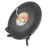 Mini vinyles : l'horloge de forme ronde est simple et rétro, ce qui peut bien correspondre à de nombreux styles de décoration intérieure, horloge très polyvalente et pratique