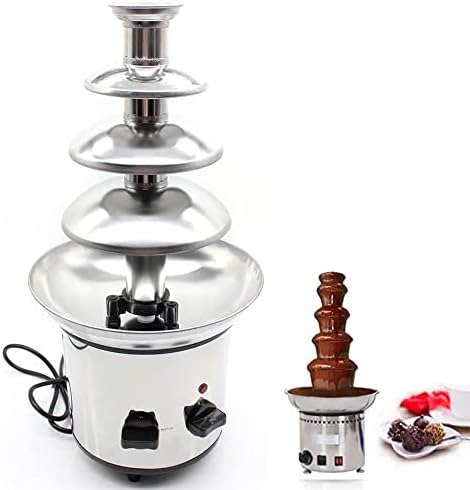 Fuente de fondue de chocolate de 4 niveles, máquina calentadora de chocolate de acero inoxidable para chocolate y mantequilla de caramelo, capacidad