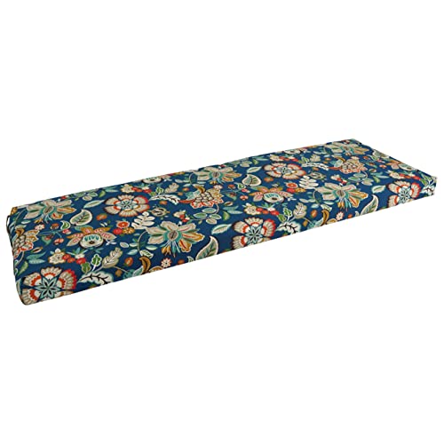 Blazing Needles Outdoor Bench Cushion, 57" x 19", Telfair Peacock 1 Count