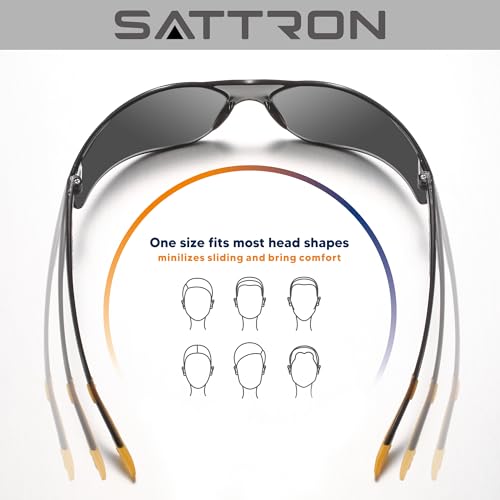 SATTRON Tinted Safety Glasses Bulk 24 Pack, UV Protective Safety Sunglasses for Men Women, ANSI Z87.1 Scratch & Impact Resistant Eye Protection, Ideal for Construction, Shooting, Lab - Thumbnail 6