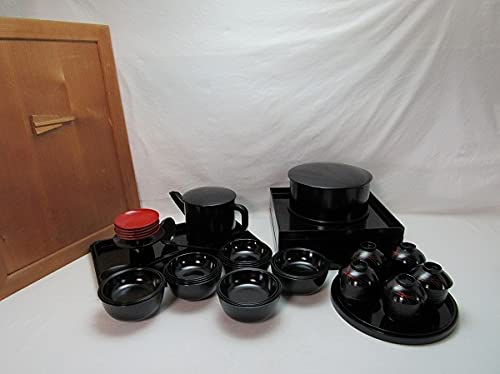 Amazon.co.jp: O304902 古い 漆器 懐石道具セット 一式 五客 共箱 検 5  