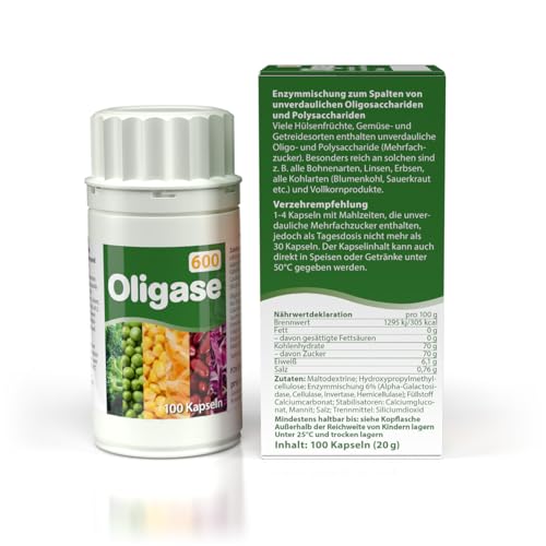 Pro Natura Oligase 600 Tabletten gegen Blähungen, Enzymmischung zur Verdauung