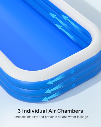 Image of Extra Large Inflatable Swimming Pool for Adults - 180'' x 76'' x 22'' Extra Large Blow-Up Pool Oversized Thickened Family with Pump, 15FT Extra Long Inflatable Pools for Backyard, Easy Set Big Pool