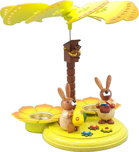 Coffre au trésor de Pâques colorée Rudolphs avec figurine lapin de 20 cm