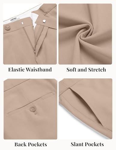 COOFANDY Men Linen Dress Pants Classic Fit Suit Pants Lightweight Wrinkle Free Casual Trousers4