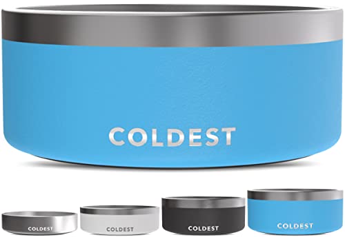 Coldest Dog Bowl - Anti Rust Metal, Non Slip, 3 Layers Insulated Stainless Steel Dog Bowls - Spill Proof & Heavy Duty - Water Bowl for Dogs, Cats & Pets, Dish Washer Safe (100 oz, Celestial Blue) by The Coldest Water - Used condition - US$59.12
