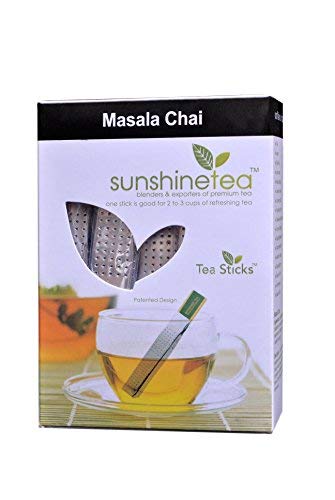 Masala CHAI - 10 Tea Sticks - Blended with Indian Black Whole Leaf Tea, Cardamom, Cloves, Cinnamon